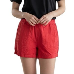 SANCTUARY Womens High Waist Linen Rayon Elastic Red Shorts Size L Pink pull-on